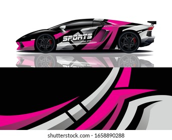 Sports car wrapping decal design