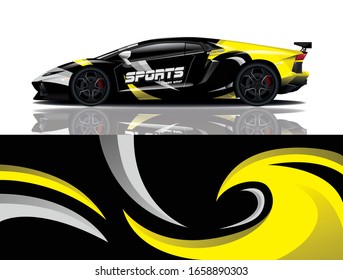 Sports car wrapping decal design
