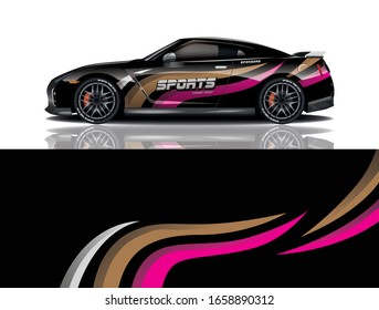 Sports car wrapping decal design