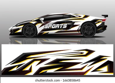 Sports car wrapping decal design