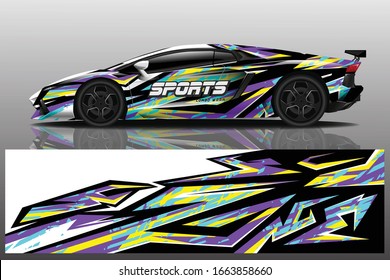 Sports car wrapping decal design