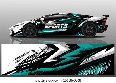 Sports car wrapping decal design