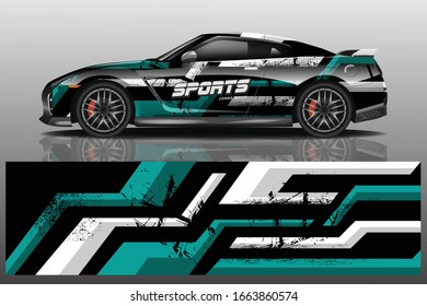 Sports car wrapping decal design