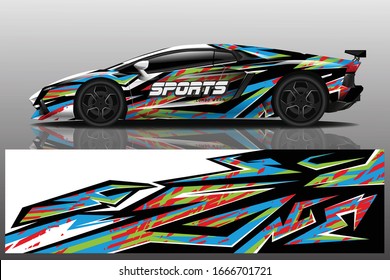 Sports Car Wrapping Decal Design