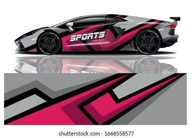 Sports Car Wrapping Decal Design