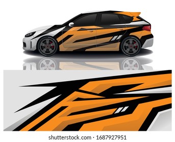 Sports car wrapping decal design