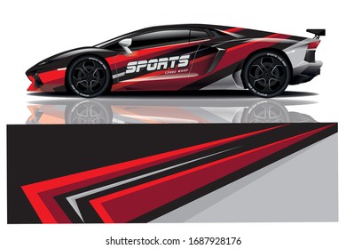 Sports car wrapping decal design