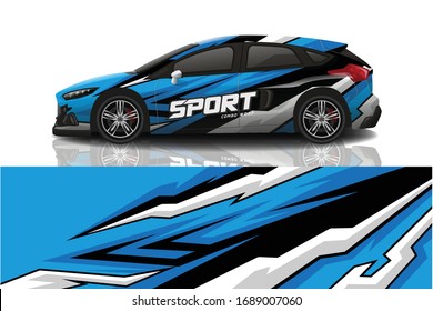 Sports car wrapping decal design