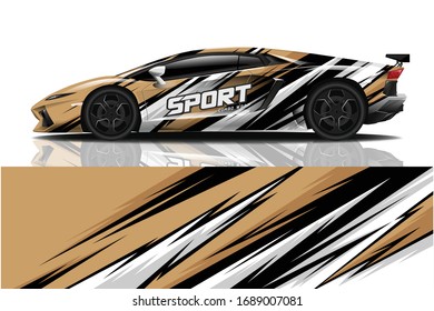 Sports car wrapping decal design