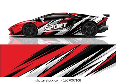 Sports car wrapping decal design