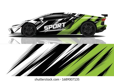 Sports car wrapping decal design