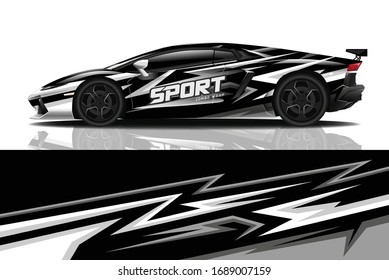 Sports car wrapping decal design