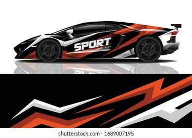 Sports car wrapping decal design