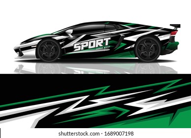 Sports car wrapping decal design