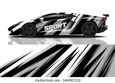 Sports car wrapping decal design