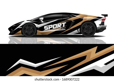 Sports car wrapping decal design