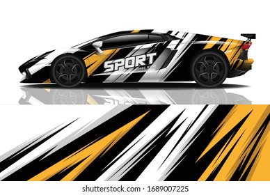 Sports car wrapping decal design