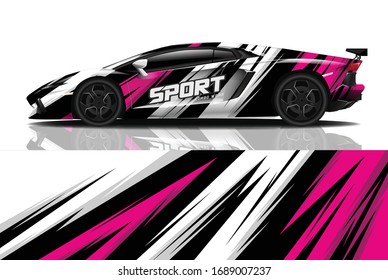 Sports car wrapping decal design
