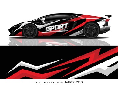 Sports car wrapping decal design