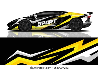 Sports car wrapping decal design
