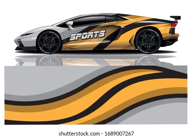 Sports car wrapping decal design