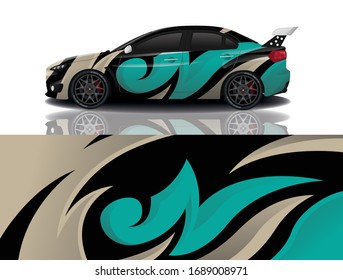 Sports car wrapping decal design