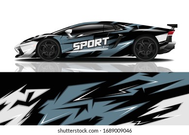 Sports car wrapping decal design