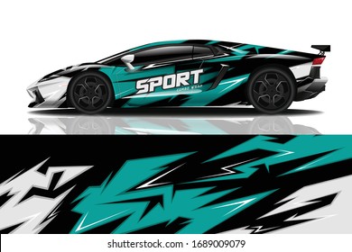 Sports car wrapping decal design