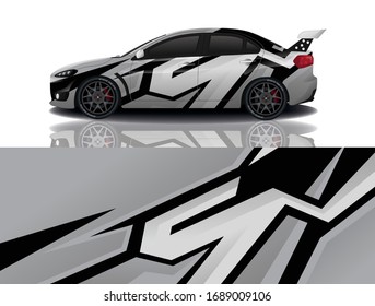 Sports car wrapping decal design