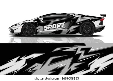 Sports car wrapping decal design
