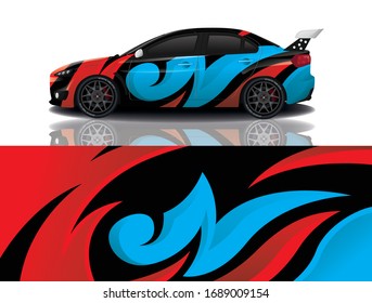 Sports car wrapping decal design