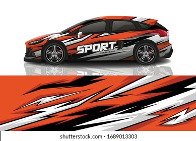 Sports car wrapping decal design