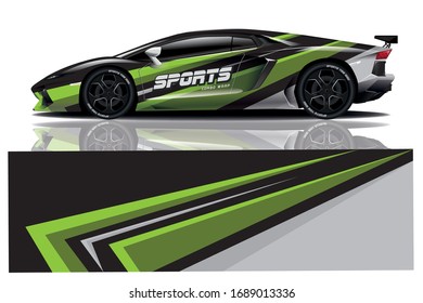 Sports car wrapping decal design