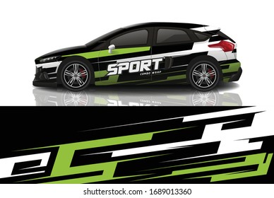 Sports car wrapping decal design