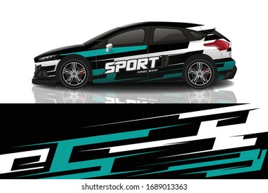 Sports car wrapping decal design
