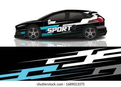 Sports car wrapping decal design