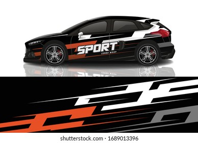 Sports car wrapping decal design