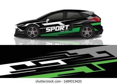 Sports car wrapping decal design