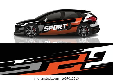 Sports car wrapping decal design