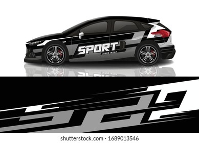 Sports car wrapping decal design