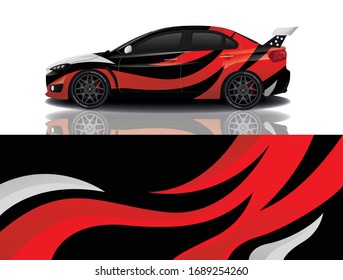 Sports car wrapping decal design