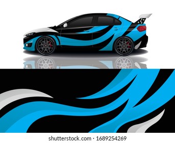Sports car wrapping decal design