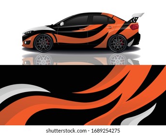 Sports car wrapping decal design