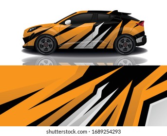 Sports car wrapping decal design