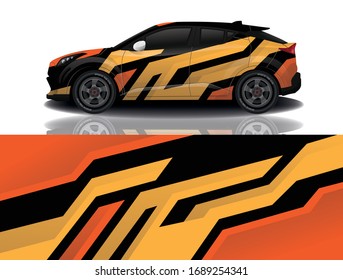 Sports car wrapping decal design