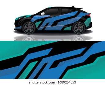 Sports car wrapping decal design