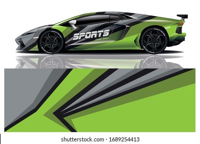 Sports car wrapping decal design