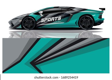 Sports car wrapping decal design