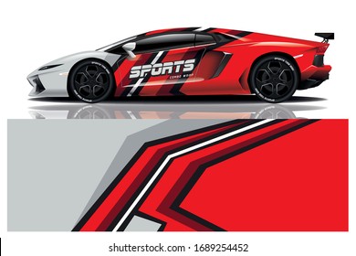 Sports car wrapping decal design