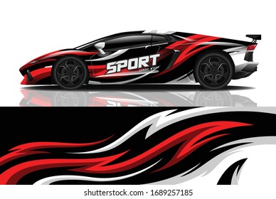 Sports car wrapping decal design